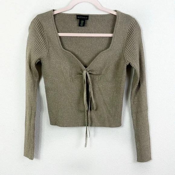 House of Harlow 1960 Metallic Long Sleeve Blouse size Medium - Picture 1 of 9